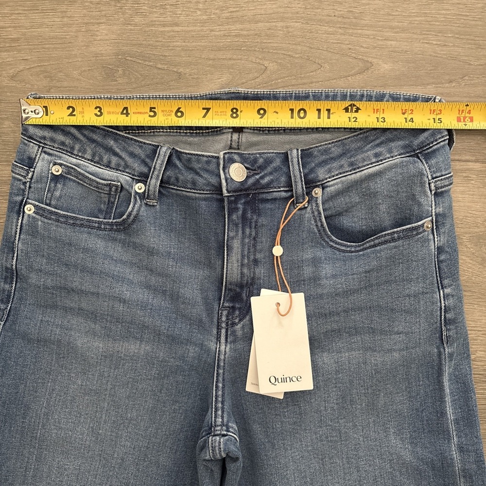 Quince Women Luna Stretch Wide Leg Jeans Seaside Blue size 30 NWT - Picture 4 of 10